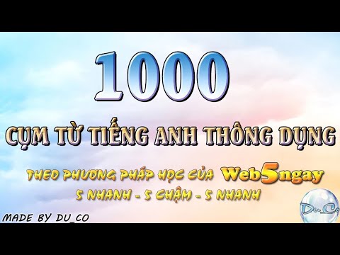 Video HỌC 1000 CỤM TỪ TIẾNG ANH - P5: CHỖ ĂN Ở - ĂN - YouTube