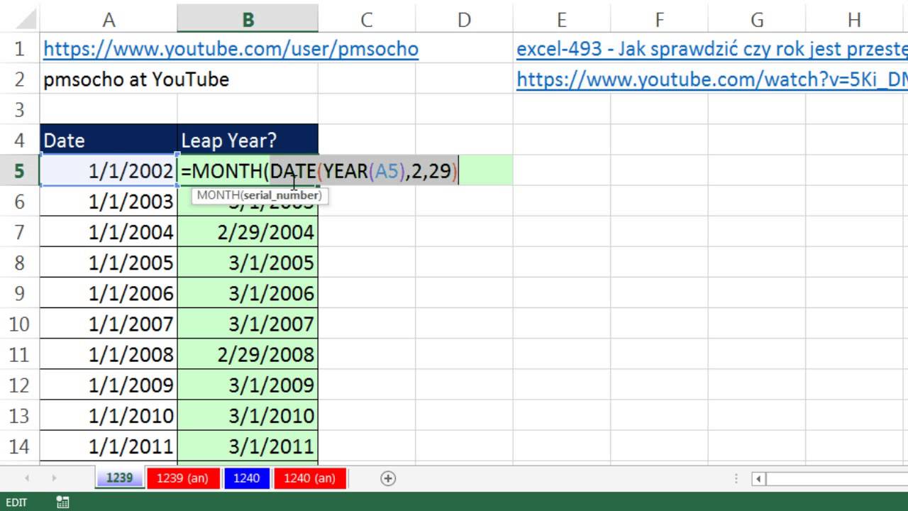 Leap Year Age Chart