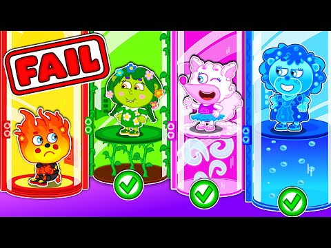 أربعة عناصر في المصاعد رسوم متحركة اطفال شبل الأسد 