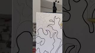 Acrylic painting tutorial on canvasCreating the abstract art piece Flowers DOU Assistant#P