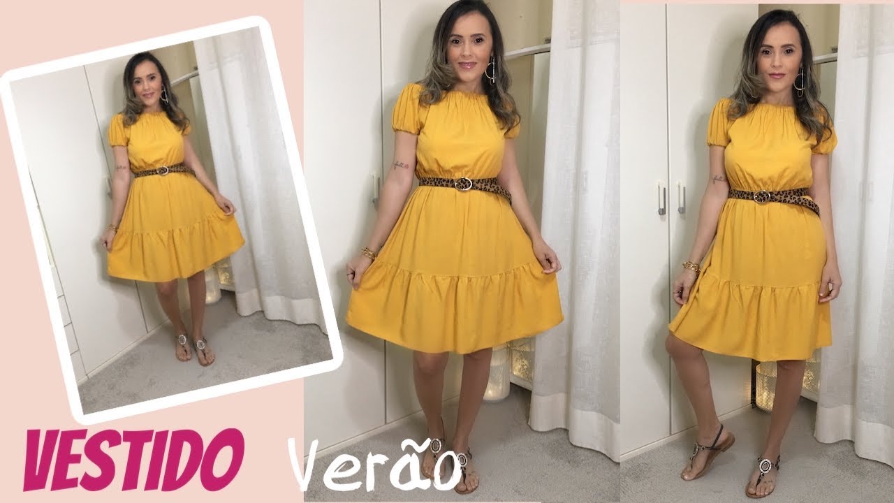 DIY: CORTE E COSTURA VESTIDO OMBRO A OMBRO  FRESQUINHO PARA O VERAO