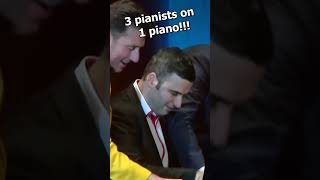 3 pianists on 1 piano!!! // Crazy Boogie Woogie Performance! #shorts