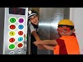 Elevator and police , pretend play funny videos for kids