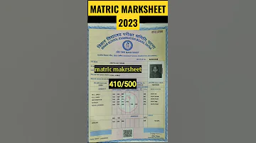 BIHAR BOARD MATRIC RESULTS 2023 10th Results 2023 Marksheet Matric Marksheet Trending Toppers 