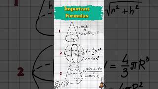Volume and surface area of Cone, Sphere and cylinderical shapes. #exam #revision #examrevision