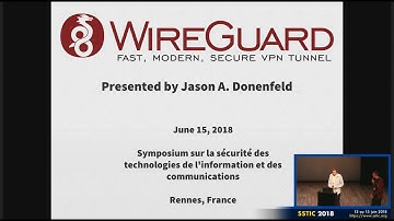 Wireguard, Jason A. Donenfeld, SSTIC 2018