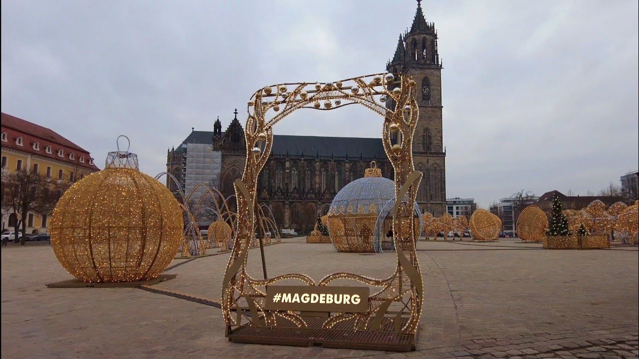 Lichterwelt Magdeburg | Visit Magdeburg | Magdeburg By Walk 4K Ultra HD | Walking Tour 4K