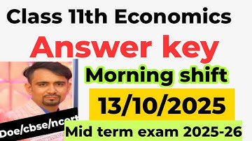 Economics answer key 2025 class 11 / class11 economics midterm paper solution 2025-26 / morningshift