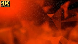 Fog moving with Abstract Connected Triangles On Bright Orange Background Technology Concept 4K Free