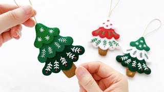 DIY Felt Christmas Tree Ornament - YouTube