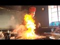 Hibachi Grill Flames. HD Slow Motion iPhone 5S 120 fps. Пламя в Хибачи Гриле