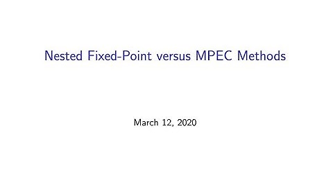 Structural estimation I (Ken Judd Numerical Methods in Economics Lecture 8)