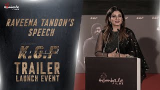 Raveena Tandon Speech | KGF Chapter 2 - Trailer Launch Event | Hombale Films