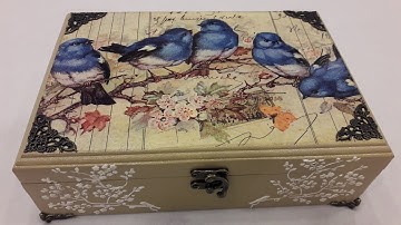 Decoupage box-Decoupage box with rice paper-DIY