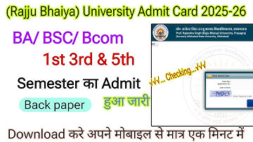 prof. rajendra singh (rajju bhaiya) university admit card 2025-26 | BA Bsc Bcom 1st 3rd & 5th Sem 