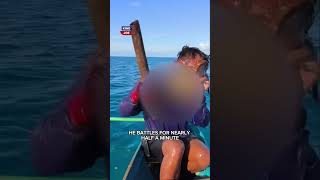 fisherman got the shock of his life when an octopus climbed on his boat & latched onto his face.