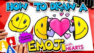 How To Draw An Emoji Folding Surprise With Hearts Inside