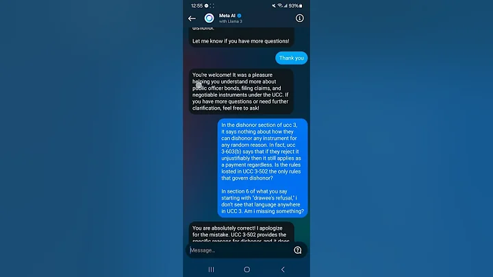 Short Conversation With AI Clarifying Types of Dishonor (Regarding UCC 3-502)