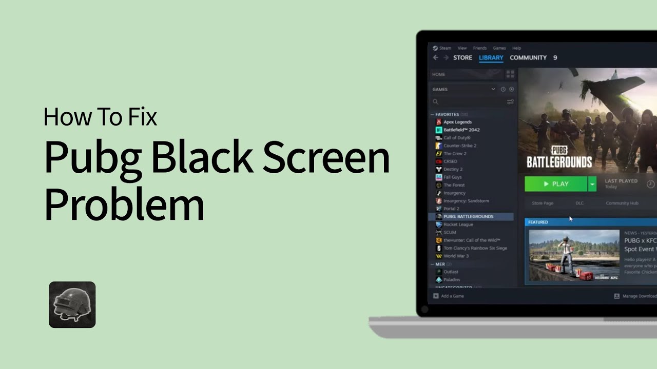 How to Fix Pubg Battlegrounds Black Screen Problem - YouTube