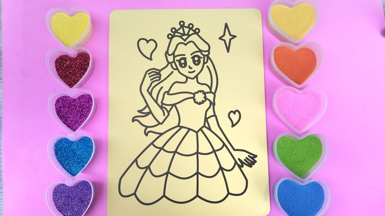 Colored Sand Painting Disney's Barbie Learn Colors Toy for Kids PINK