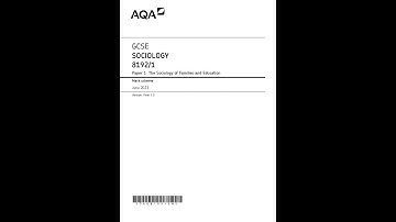 AQA GCSE SOCIOLOGY PAPER 1 JUNE 2023 MARK SCHEME (8192/1: The Sociology of Families and Education)