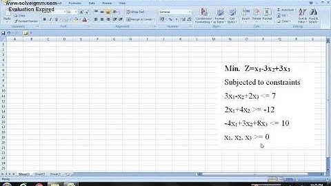 Linear Programming Problem solving by Excel Solver