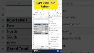 👉 Pivot Table Not Updating? 😳 1 Click Fix! Telugu 2026 #excel #shorts #pivot_table