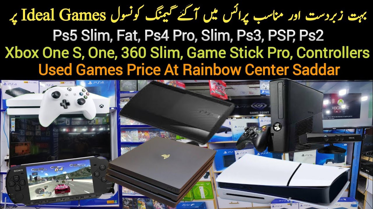Ps5 Slim Ps4 Pro Slim Ps3 PSP Ps2 Xbox OneS 360 Game Stick Pro Price Rainbow Center Karachi