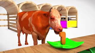 Learn Colors With Cows Animals 🐄 | Cow Color Cartoon  | Cartoon world crafts