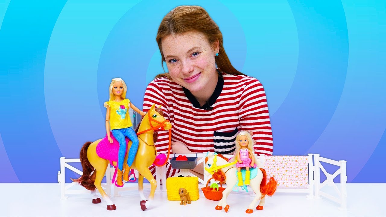 Puppenvideo für Kinder mit Barbie. 3 Folgen am Stück. Spielzeug Video auf Deutsch.