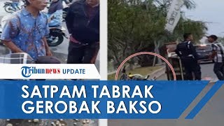Viral Video Satpam Tabrak Gerobak Bakso sampai Kocar-kacir dengan Motor Trail, Akui Memang Sengaja