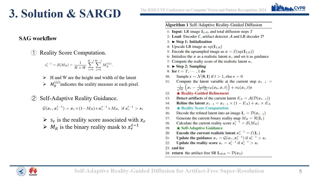 Self-Adaptive Reality-Guided Diffusion for Artifact-Free Super-Resolution