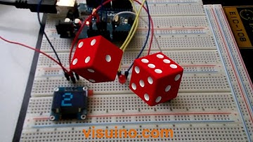VISUINO Rolling Dice using 0.96 inch 4 pin OLED Module