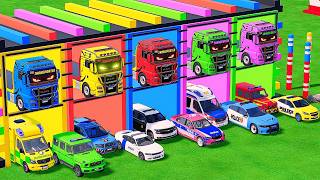 LOADING and TRANSPORTING ALL POLICE CARS AND AMBULANCES with MERCEDES-BENZ TRUCKS ! FS22 #072 screenshot 2
