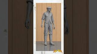 L38 1930s Farm Hand Figure – Unpainted Scale Model Agricultural Worker James Herriot Era