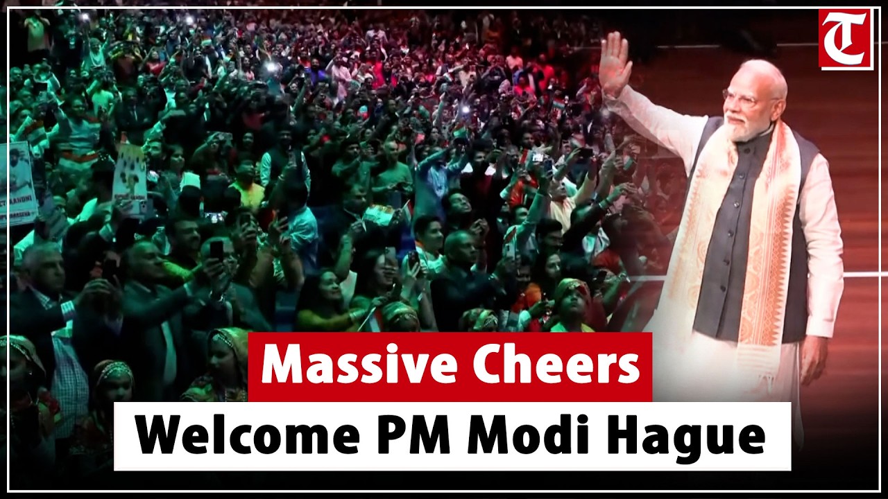 Pm Module Launching Events PM Modi receives thunderous welcome at community event in The Hague ...