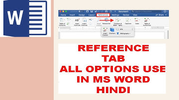 #complete References tab in MS WORD 2016 || hindi/urdu