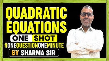 Quadratic equations 🌟| one shot| JEEADVANCED 2026-2027| #one minute one question | Sharma sir