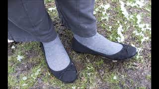 Ae Flora Black Ballet Flats Morning Walk