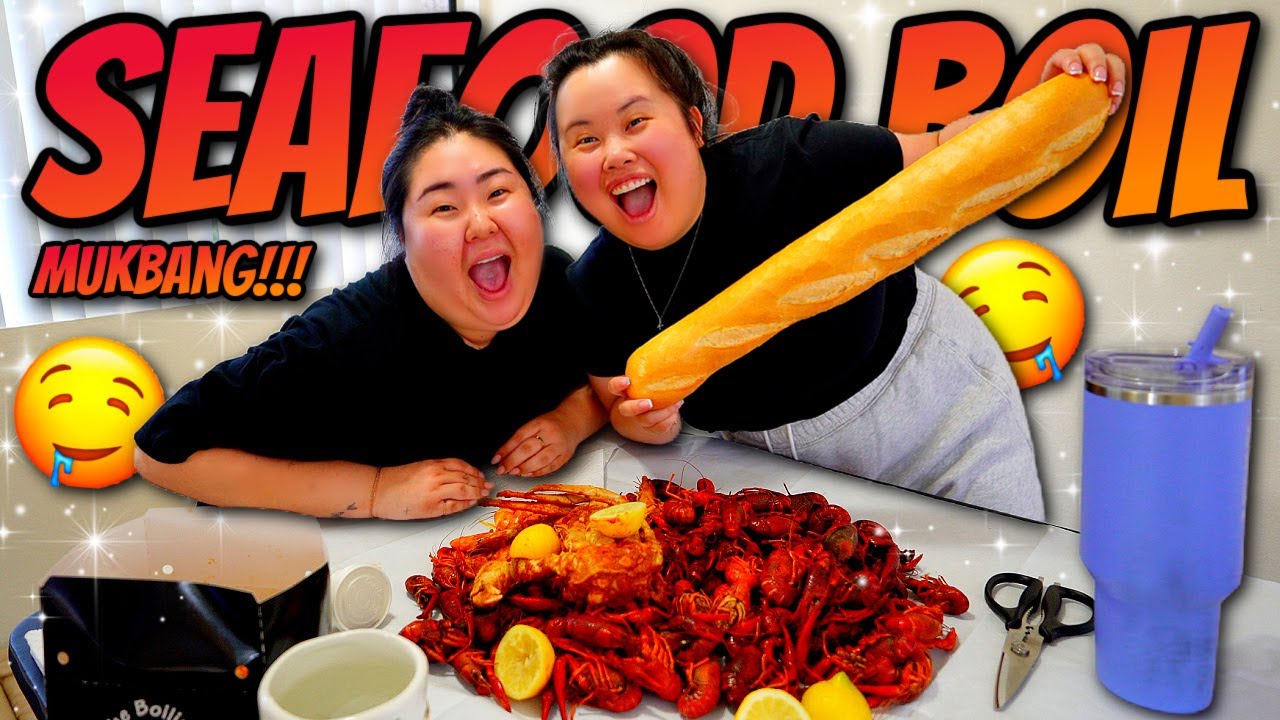Giant King Crab Seafood Boil + Giant Shrimp + Crawfish + Snow Crab + Mussels Mukbang 먹방 Eating Show!