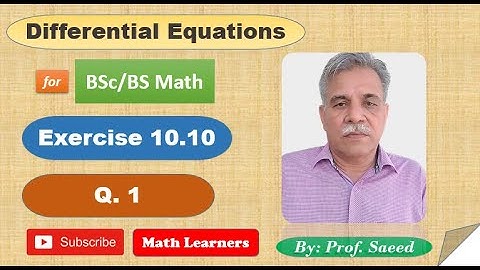 Differential Equations Exercise 10.10 Q 1