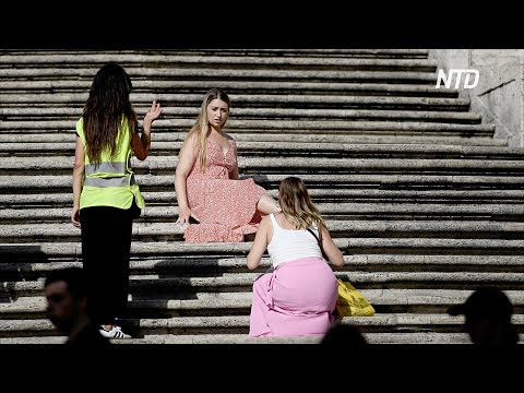 Видео: Римские Испанская лестница туристический штраф
