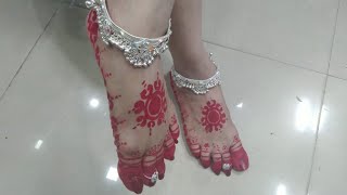 Latest Alta Design For Feet 2019 Alta Mehendi For Navratri, Durga Puja.