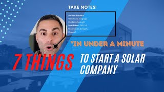 7 Things to Start a Solar Company