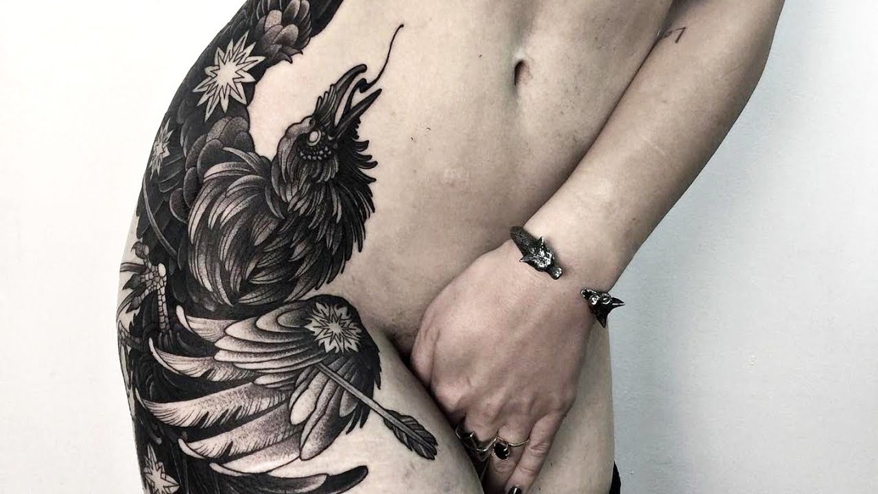 Black Crow Tattoo On Wrist