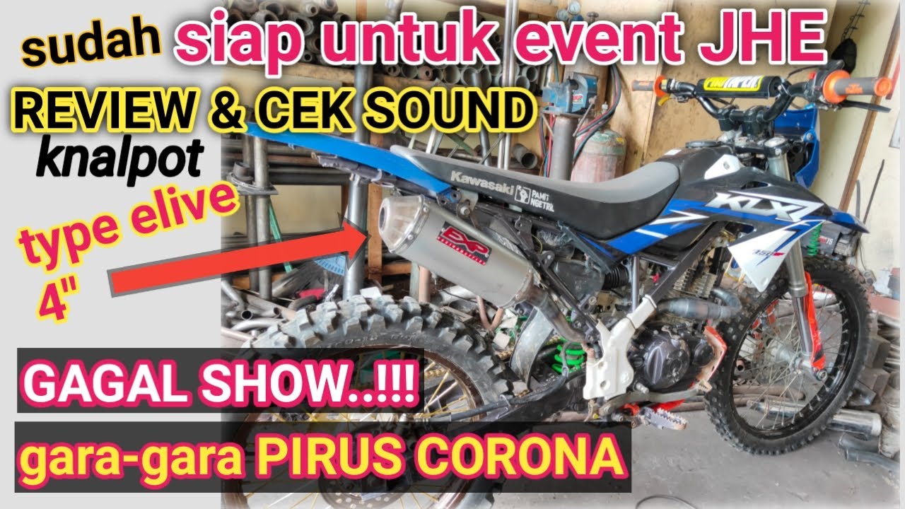 Review & cek sound knalpot racing klx type ELIVE 4 inci  || exp muffler jogja
