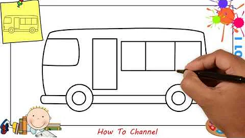 How to draw a bus EASY step by step for kids, beginners, children 8