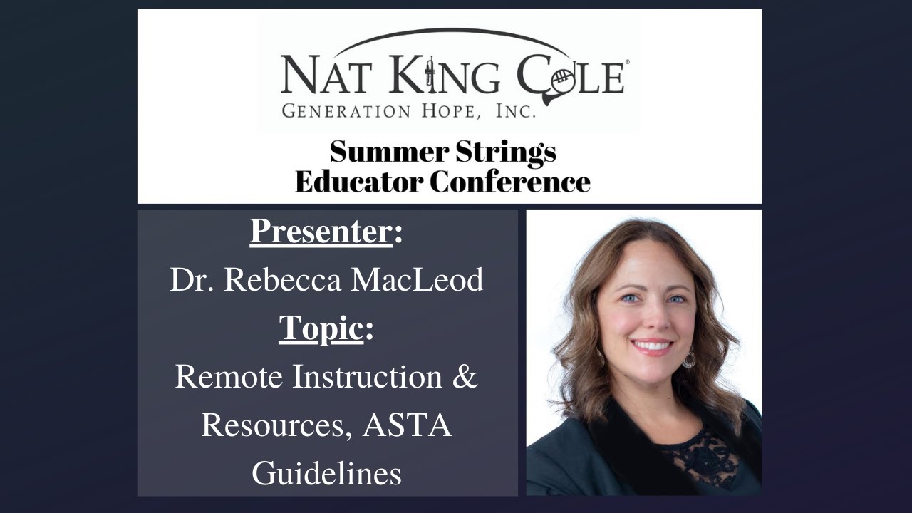 Dr. Rebecca MacLeod Remote Instruction & Resources, ASTA guidelines