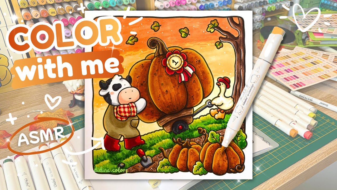 Color With Me 🍁🎃 (ASMR) | Coco Wyo Coloring Book + Ohuhu Markers