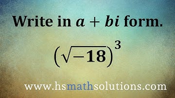 Simplifying Negative Square Roots - Write in Standard Form (Example)